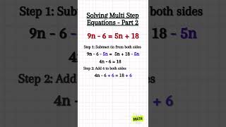 Solving Multi Step Equations🤓maths algebra algebrabasics mathshorts equation trending [upl. by Alfi362]