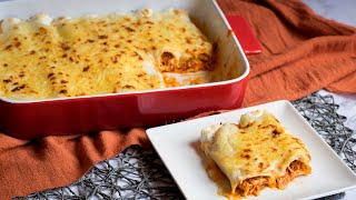 CANELONES DE POLLO EN SALSA BLANCA  RECETA FACIL Y RAPIDA [upl. by Prudhoe]