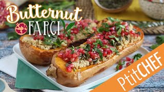 Recette de butternut farci au quinoa coriandre et grenade  Ptitchefcom [upl. by Mali]