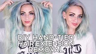 DIY Handtied Hair Extension Removal  Monaco Extensions [upl. by Rawde]