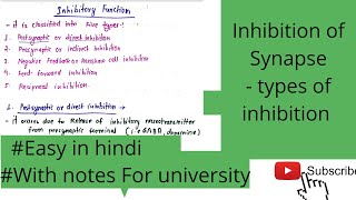 Synaptic inhibition types of Synaptic inhibition [upl. by Nnov]