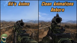 Fallout New Vegas  Hits Anims vs Clean Animations Reborn Comparison [upl. by Willms]