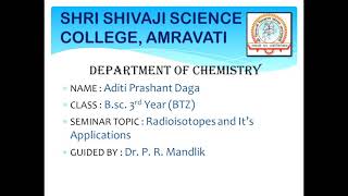 Radioisotopes and its applications  Aditi Daga [upl. by Algar]