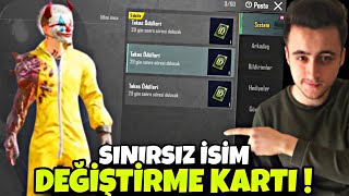 SINIRSIZ Ä°SÄ°M DEÄÄ°ÅTÄ°RME KARTI ALMA TAKTÄ°ÄÄ° ğŸ˜²  BEDAVA ID KARTI  PUBG MOBÄ°LE [upl. by Stephen]