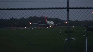 Corendon Airlines Europe B737800 Landing Groningen Airport Eelde [upl. by Yenolem26]