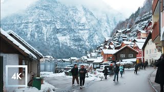 Snowy Scenic Winter Walk in Hallstatt Austria Morning Binaural Winter Sounds ❄️ [upl. by Ttelracs954]