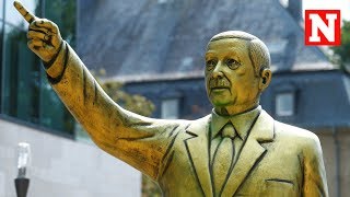 Erdogan Statue Raises Controversy In Germany [upl. by Nidnarb931]