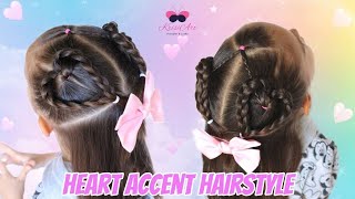 PEINADO DE CORAZONES PARA NIÑAS  FÁCIL Y RÁPIDO💞 HEART ACCENT HAIRSTYLE FOR GIRLS  FAST AND EASY [upl. by Elliott531]