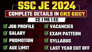 SSC JE 2024  Syllabus  Job Profile  Salary  Promotion  Complete Details in ONE SHOT [upl. by Saltzman]