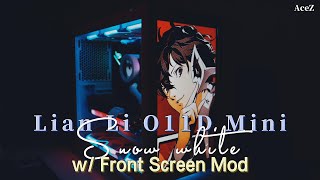 Lian Li O11D Mini Snow White w Front Panel Monitor Mod [upl. by Welker]