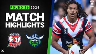 NRL 2024  Roosters v Raiders  Match Highlights [upl. by Nitsej576]