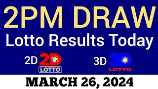 Lotto Result Today 2pm Draw March 26 2024 Swertres Ez2 PCSO Live Result [upl. by Dnalel]