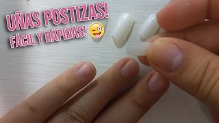 ¿Como Poner Uñas Postizas Trucos Fáciles [upl. by Eenal400]