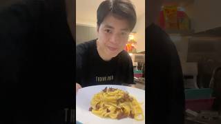 Carbonara versi italia guanciale asmr cooking mukbang food mukbangers sandwich recipe foodie [upl. by Swagerty]