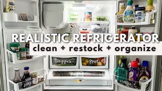 REALISTIC REFRIGERATOR ORGANIZATION  Clean amp Organize A Fridge With These Functional Tips amp Ideas [upl. by Eimarrej]