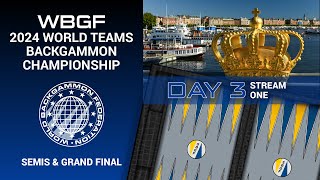 Day 3 Stream 1 Semifinals amp Grand Final  WBGF 2024 World Teams Backgammon Championship [upl. by Joannes]