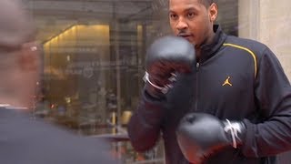 Carmelo Anthony Boxing Training at Madison Square Garden  Do More with Degree Men [upl. by Mini]