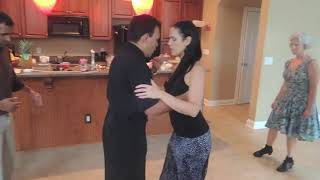 TANGO LESSON Traspie Combination for Tango Vals Milonga Georgina amp Oscar Mandagaran [upl. by Nosyerg]