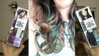 Loreal ColoristaIch Färbe meine Haare Türkis und Lila  Dressedlikepinguu [upl. by Llyrpa]