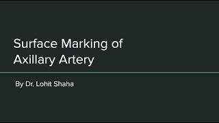 Surface Marking of Axillary Artery [upl. by Orodoet]