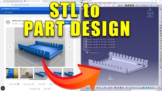 CATIA V5  STL to Part Design [upl. by Ardnikat20]