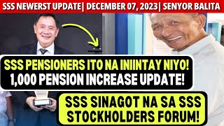 SSS PENSIONERS ITO NA INIINTAY NYO BAGONG ₱ 1000 PENSION INCREASE UPDATE  SSS SINAGOT SA FORUM [upl. by Pussej]