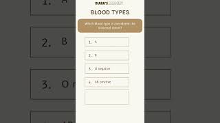 Biology MCQ Which blood type is considered the universal donor Diarasacademy [upl. by Seaddon]