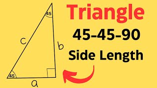 45 45 90 TRIANGLE Find Side Length [upl. by Cirded516]