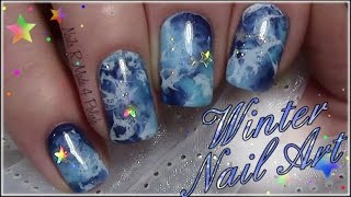 Winter Nägel mit Sternen  Einfaches Nageldesign  Easy Nail Art Design Tutorial [upl. by Wakerly]