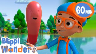 Blippi plays with Wave the Worm   Blippi Wonders Educational Videos for Kids [upl. by Ashford]