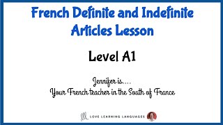 Definite Indefinite Partitive Articles in French [upl. by Takeo]