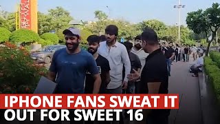 Apple iPhone 16 Launch Massive Crowds Line Up Watch Indias iPhone Craze [upl. by Salina696]