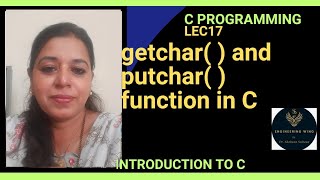 Lec17 getchar  and putchar  function in C [upl. by Ellohcin]