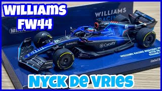 【Minichamps】緊急代打＆下位マシンでいきなりポイント獲得した記念マシン！【Williams Mercedes FW44 Nyck de Vries】 [upl. by Yerag]