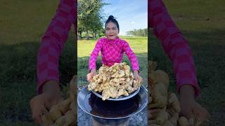 Fresh ginger crispy with fish cook recipe shortvideo shorts cooking food recipe [upl. by Hardunn]