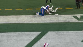 Garrett Wilsons toetap TD catch caps off Rodgers precise pass [upl. by Malonis]