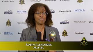 Mattel Robin Alexander wins in the 2024 Stevie® Awards for Women in Business [upl. by Xonk]