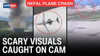 Nepal plane crash Horrifying visuals of plane crash caught on camera  WATCH [upl. by Atterehs]