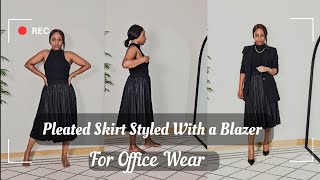 Black Pleated Skirt for an Office Wear Look ootd [upl. by Surat]