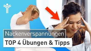 Soforthilfe bei Nackenverspannungen  4 TOP Übungen amp Tipps gegen Nackenschmerzen  Handynacken [upl. by Ecnerwaled]