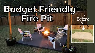 Budget Friendly Fire Pit with String Lights  DIY String Light Planters  DIY Backyard [upl. by Aligna139]