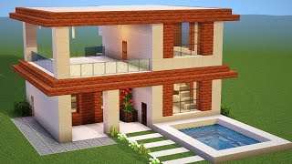 ✔ Como hacer una CASA MODERNA en Minecraft para Survival 🏡 [upl. by Howe190]