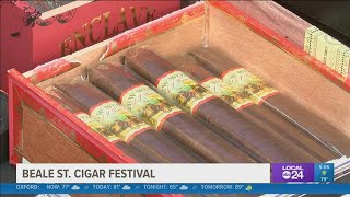 All the smoke 6th Annual Beale St Cigar Festival lights up in downtown Memphis [upl. by Drofkcor]