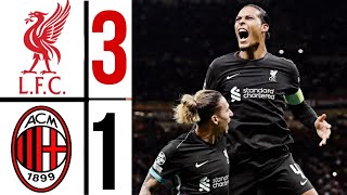 AC Milan vs Liverpool Highlights UEFA Champions League 2025  szoboszlai amp virgil van dijk Goal [upl. by Martie]