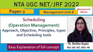 Scheduling  Operation Management Approach Objective Principles types and Scheduling tools [upl. by Trinia]