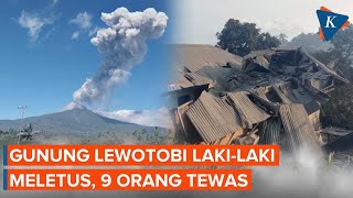 Gunung Lewotobi LakiLaki di NTT Meletus 9 Orang Tewas [upl. by Llerud390]