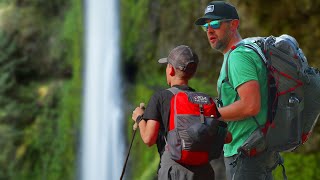 Backpacking to a secret waterfall with my son [upl. by Aicire74]