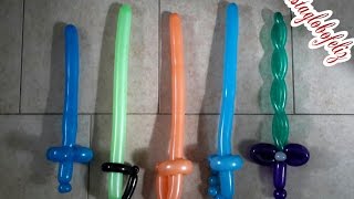 Como hacer espadas con globos de 5 modelos diferen [upl. by Rodney]