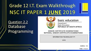 Information Technology Grade 12 Paper 1 June 2019 Q22 [upl. by Adien15]