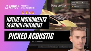 Native Instruments Session Guitarist Picked Acoustic PRESET SHOWCASE 🎸🎶 [upl. by Aronos]